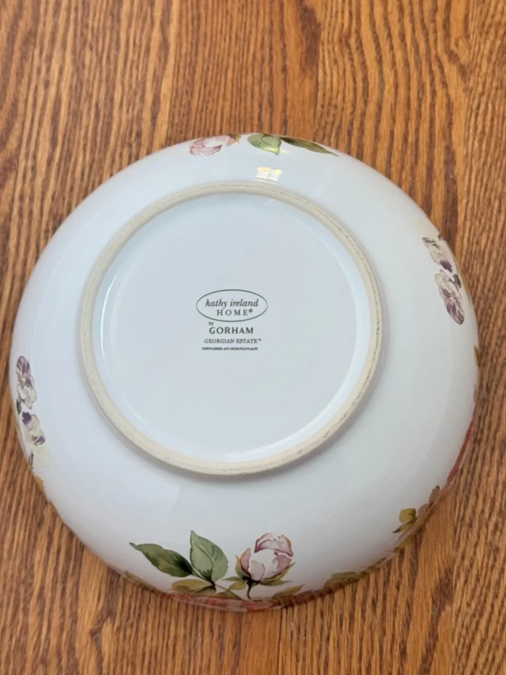Kathy Ireland Home Gorham Georgian Estate 2pc Floral Serving Bowl Platter 14